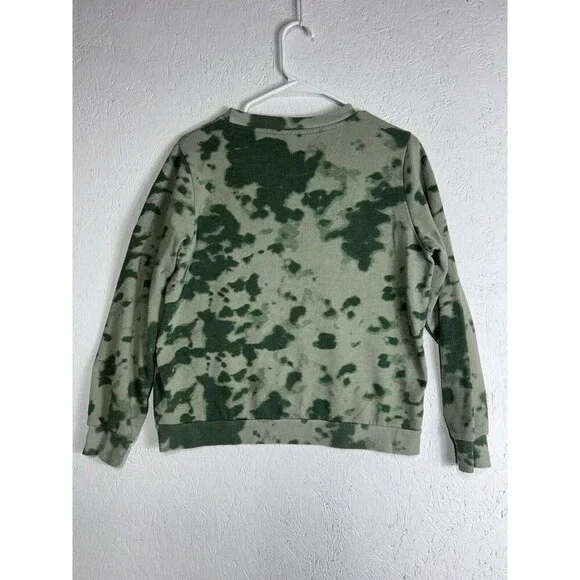 Authentic Guns N Roses Sweatshirt Womens Medium Graphic Print Tie-Dye Green Camo - Picture 2 of 9